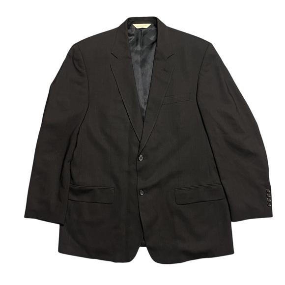 Pronto Uomo Jacket Black Worsted Wool Sport Coat Blazer Made in Canada 42R - Picture 1 of 6